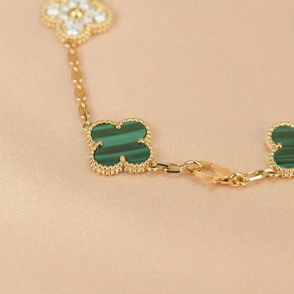 [Glimmer] CLOVER 5 MOTIF MALACHITE BRACELET COLLECTION