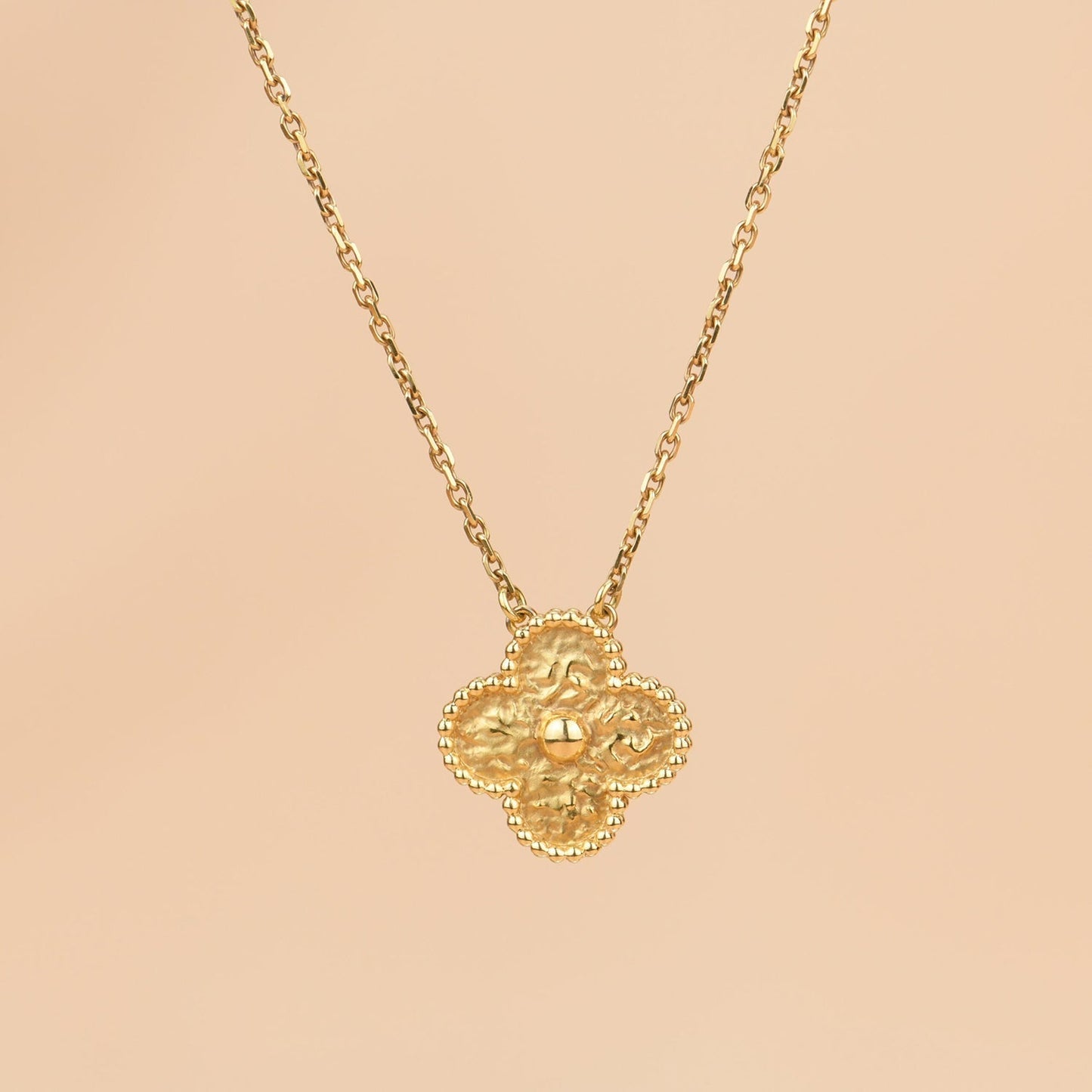 [Glimmer]CLOVER 15MM  BRONZING NECKLACE