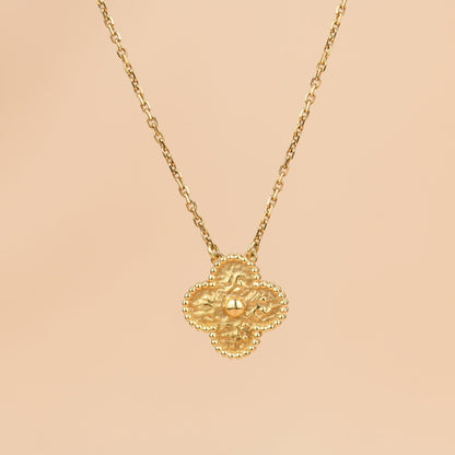 [Glimmer]CLOVER 15MM  BRONZING NECKLACE