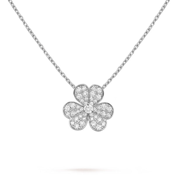 [Glimmer]クローバー ダイヤモンド ネックレス シルバー