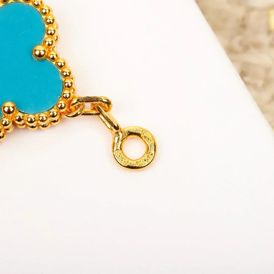 [Glimmer] CLOVER 5モチーフ ターコイズ ブレスレット コレクション