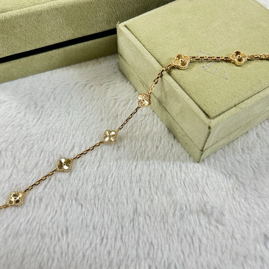 [Glimmer]CLOVER 6 MOTIF DIAMOND BRACELET
