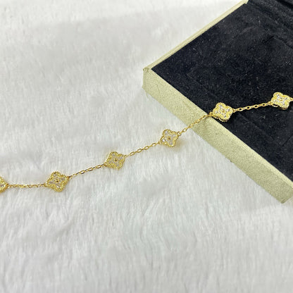 [Glimmer]CLOVER 6 MOTIF DIAMOND BRACELET
