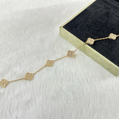 [Glimmer]CLOVER 6 MOTIF DIAMOND BRACELET
