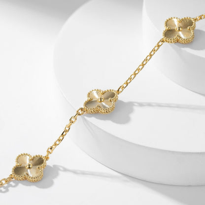 [Glimmer]CLOVER 10 MOTIFS LASER NECKLACE