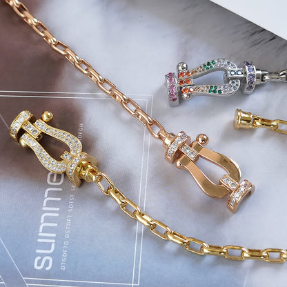 [Glimmer]FORCE LARGE HORSESHOE CLASP  METAL BRACELET
