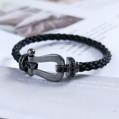 [Glimmer]FORCE LARGE SERIES HORSESHOE BLACK SAMURAI BRACELET