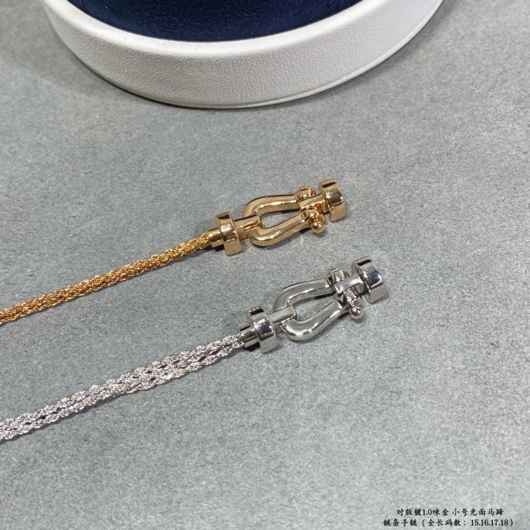 [Glimmer]FORCE SMALL HORSESHOE  DIAMOND CHAIN ROPE BRACELET