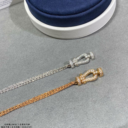 [Glimmer]FORCE SMALL HORSESHOE  DIAMOND CHAIN ROPE BRACELET
