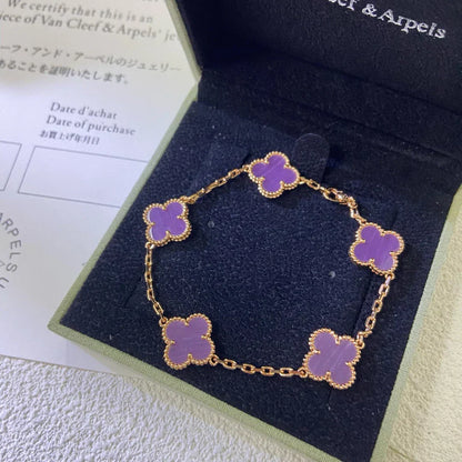 [Glimmer] CLOVER 5 MOTIF VIOLET BRACELET COLLECTION