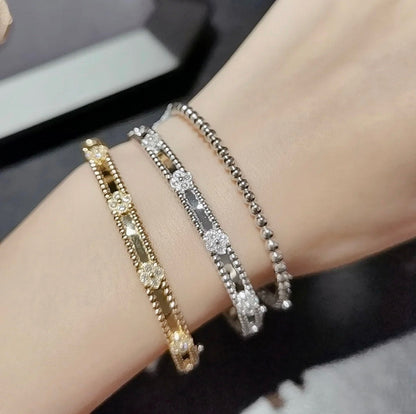 [Glimmer]CLOVER BRACELET 4MM DIAMONDS