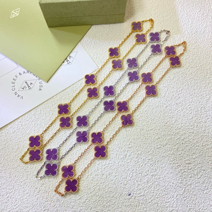[Glimmer Jewelry]CLOVER 10 MOTIFS  PURPLE VIOLET  NECKLACE