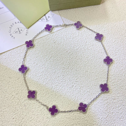 [Glimmer Jewelry]CLOVER 10 MOTIFS  PURPLE VIOLET  NECKLACE