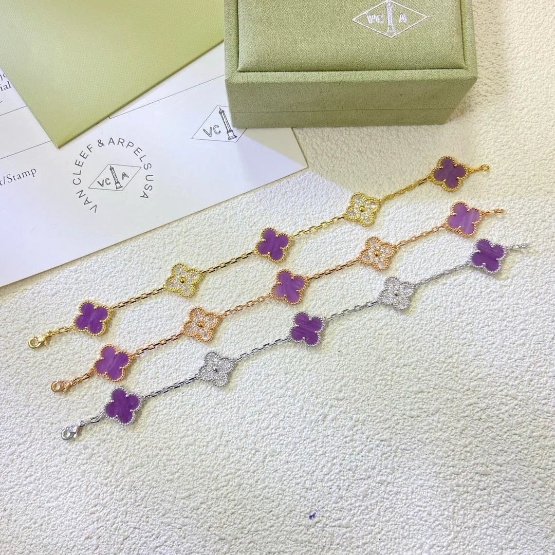 [Glimmer] CLOVER 5 MOTIF VIOLET BRACELET COLLECTION