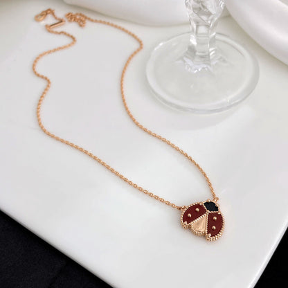 [Glimmer]ラッキー カーネリアン てんとう虫ネックレス