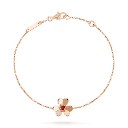 [Glimmer]FRIVOLE GOLD FLOWER PINK MALACHITE BRACELET