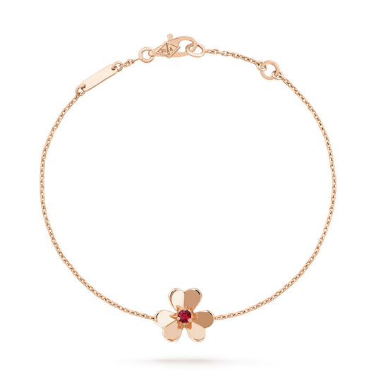 [Glimmer]FRIVOLE GOLD FLOWER PINK MALACHITE BRACELET