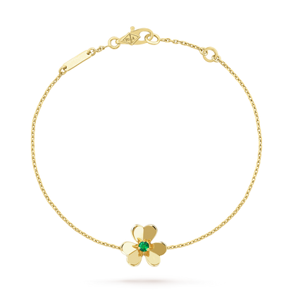 [Glimmer]FRIVOLE GOLD FLOWER PINK MALACHITE BRACELET