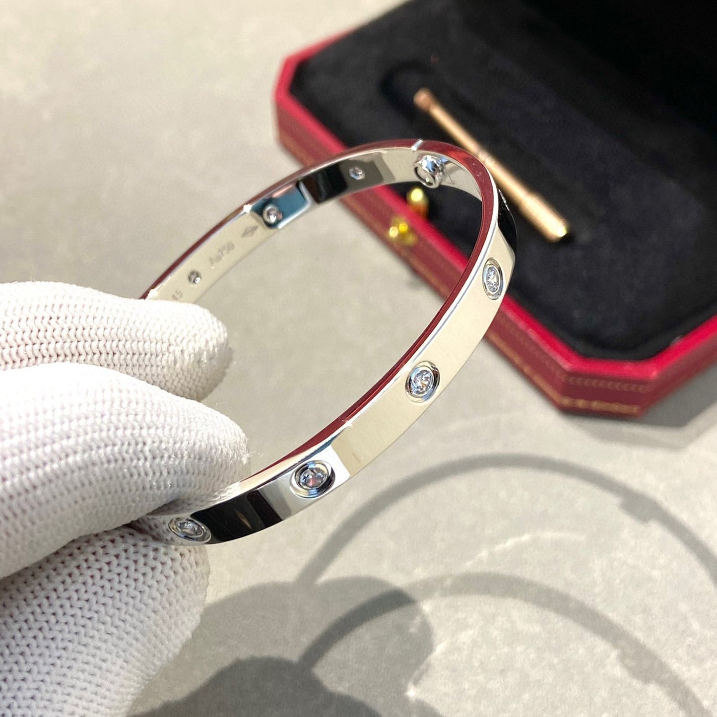 [Glimmer]LOVE BRACELET 6.1MM 10 DIAMONDS