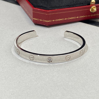 [Glimmer]LOVE BRACELET 6.1MM 1 DIAMOND OPEN CUFF