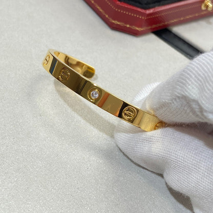 [Glimmer]LOVE BRACELET 6.1MM 1 DIAMOND OPEN CUFF