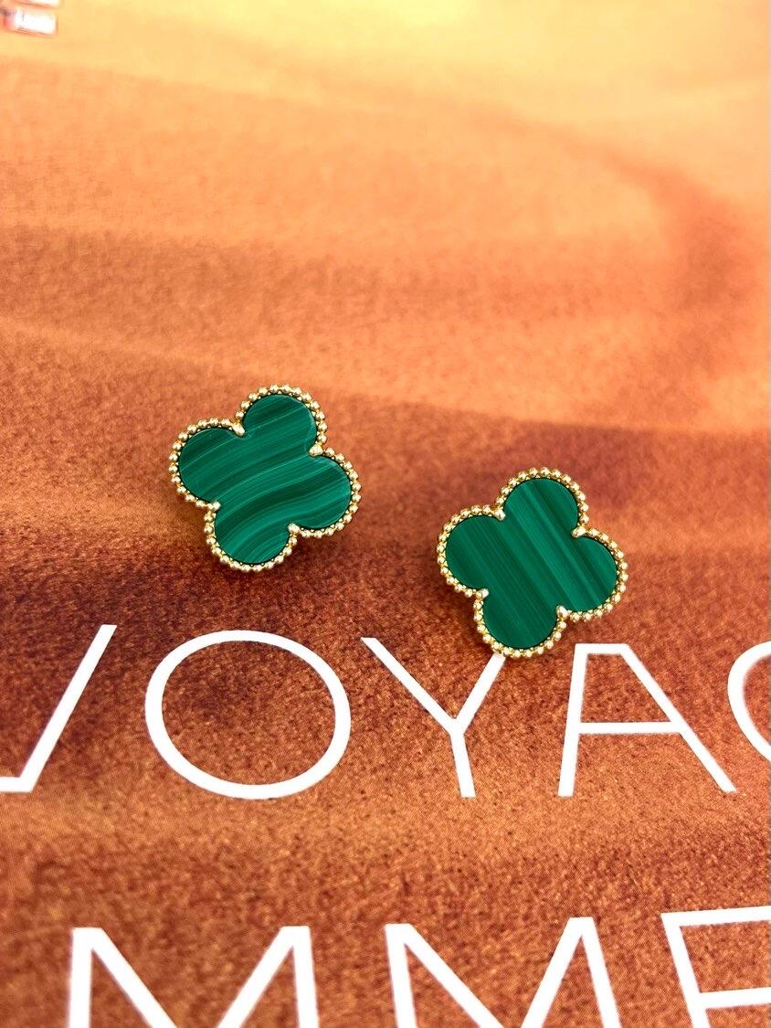 [Glimmer] CLOVER LARGE (20mm) 1 MOTIFS GREENER MOP STUD EARRINGS