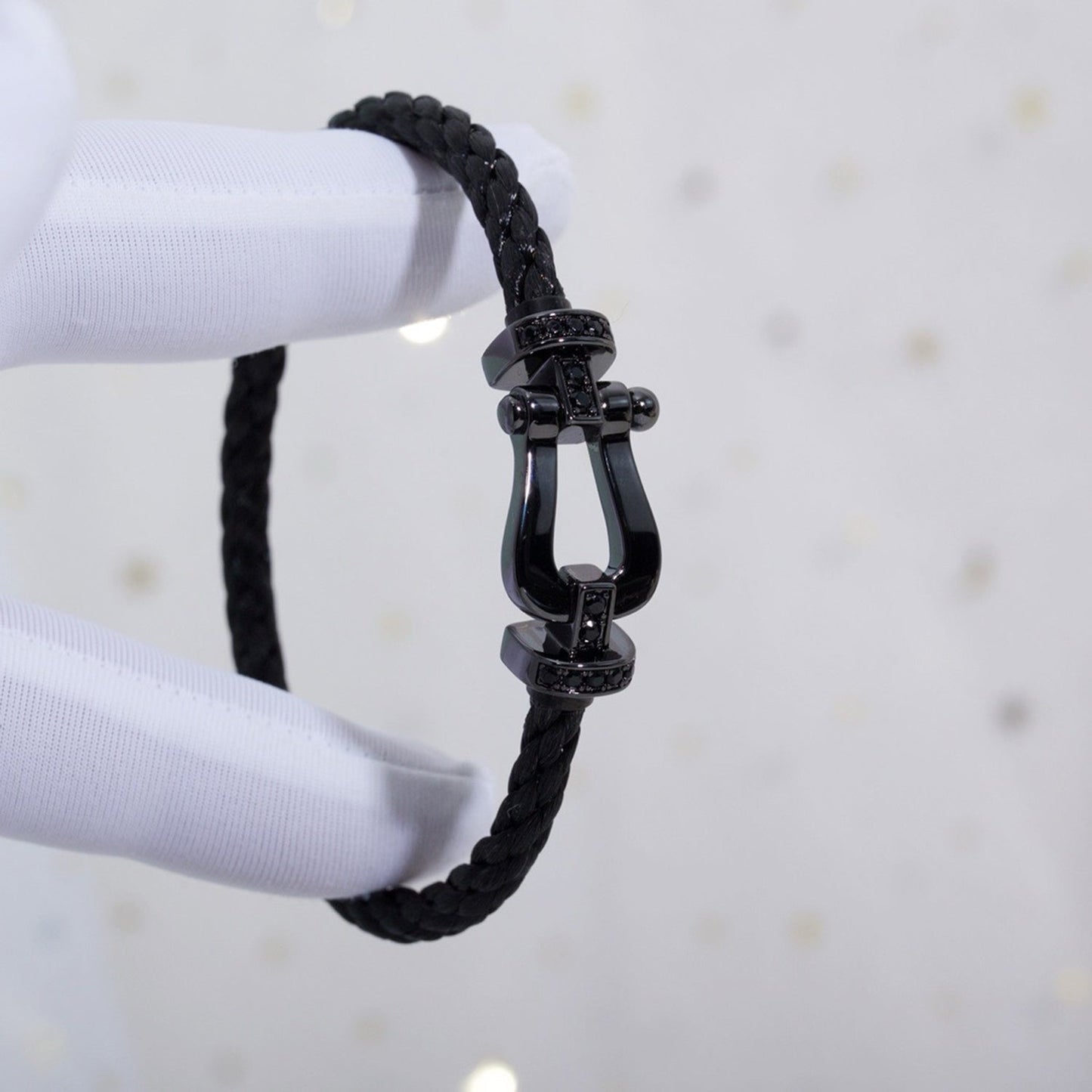 [Glimmer]FORCE LARGE SERIES HORSESHOE BLACK SAMURAI BRACELET