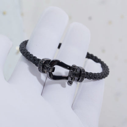 [Glimmer]FORCE LARGE SERIES HORSESHOE BLACK SAMURAI BRACELET