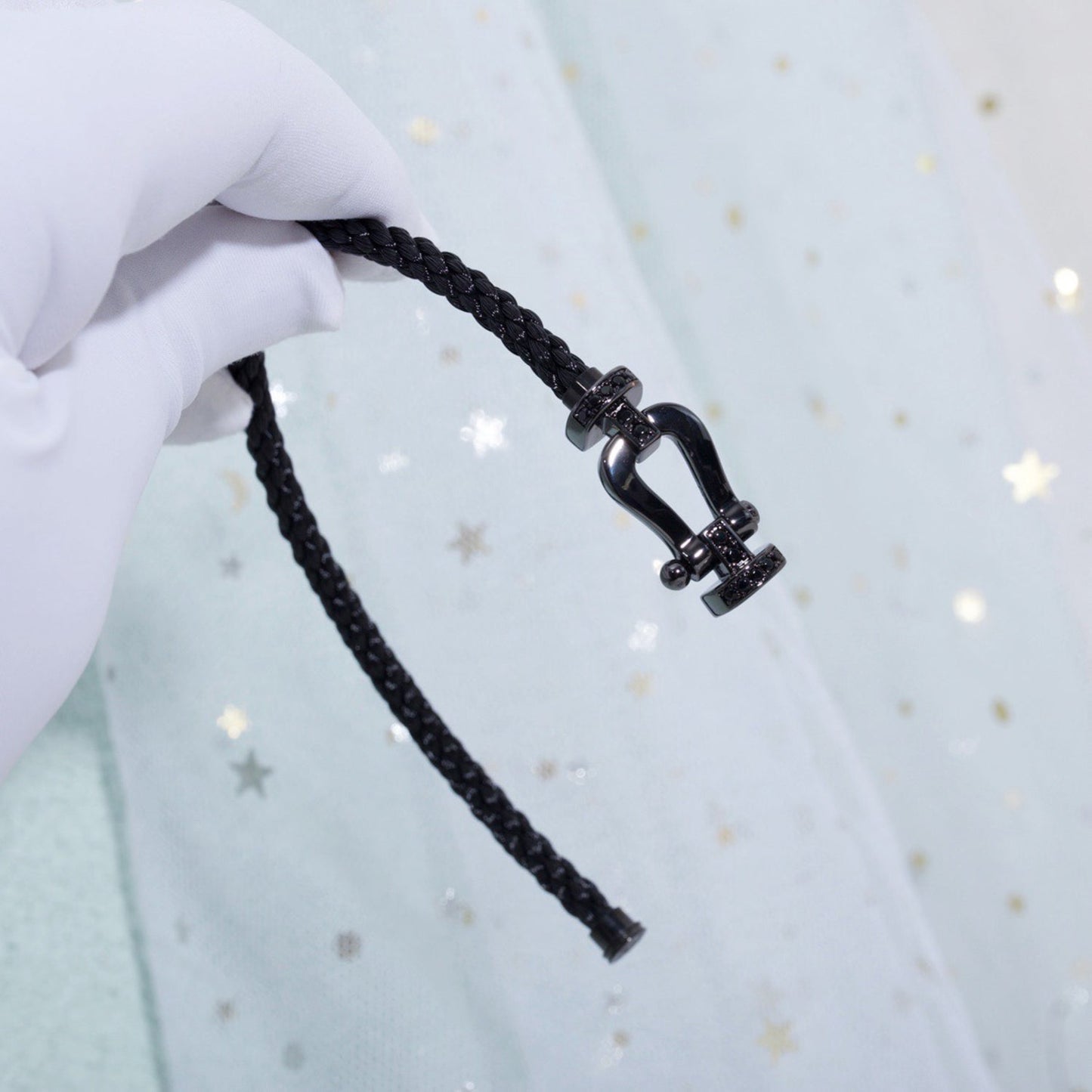 [Glimmer]FORCE LARGE SERIES HORSESHOE BLACK SAMURAI BRACELET