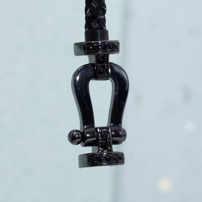 [Glimmer]FORCE LARGE SERIES HORSESHOE BLACK SAMURAI BRACELET