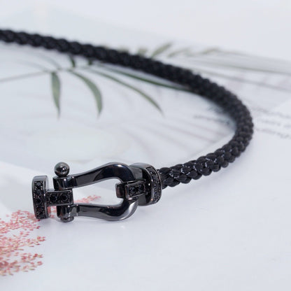 [Glimmer]FORCE LARGE SERIES HORSESHOE BLACK SAMURAI BRACELET