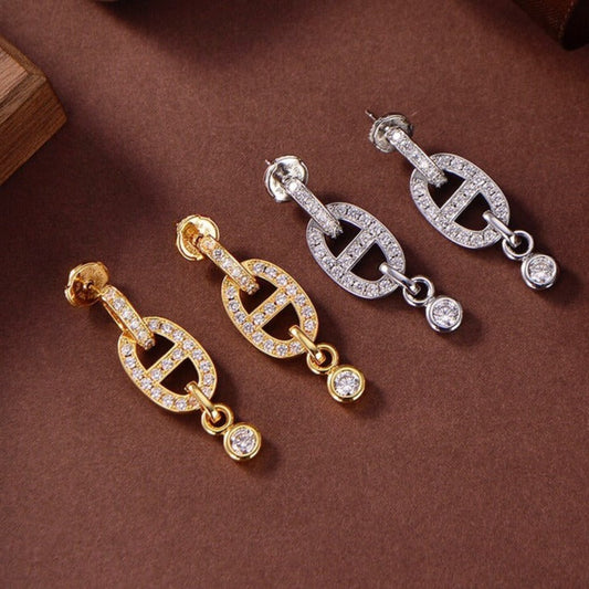 [Glimmer]HM CHAINE DIAMOND EARRINGS