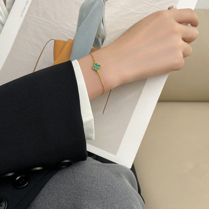 [Glimmer]CLOVER BRACELET MALACHITE 1 MOTIF