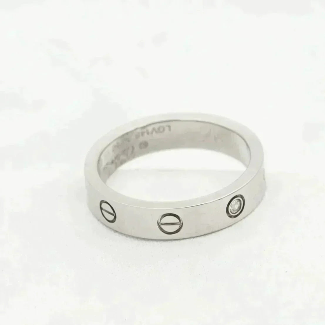 [Glimmer]LOVE RING 4MM 1 DIAMOND SILVER