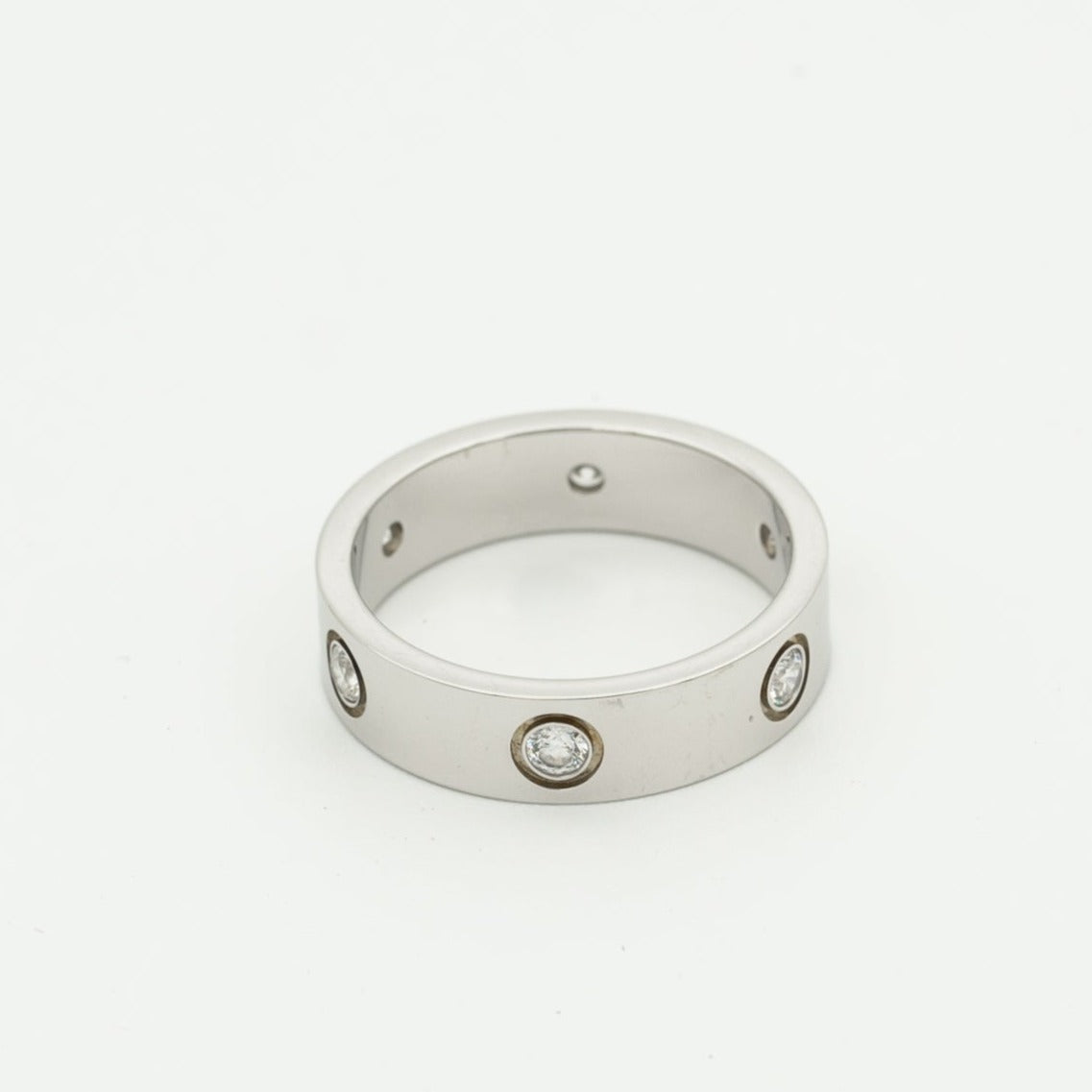 [Glimmer]LOVE RING 5.5MM 6 DIAMONDS SILVER