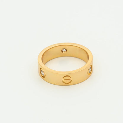 [Glimmer]LOVE RING 5.5MM 3 DIAMONDS PINK GOLD