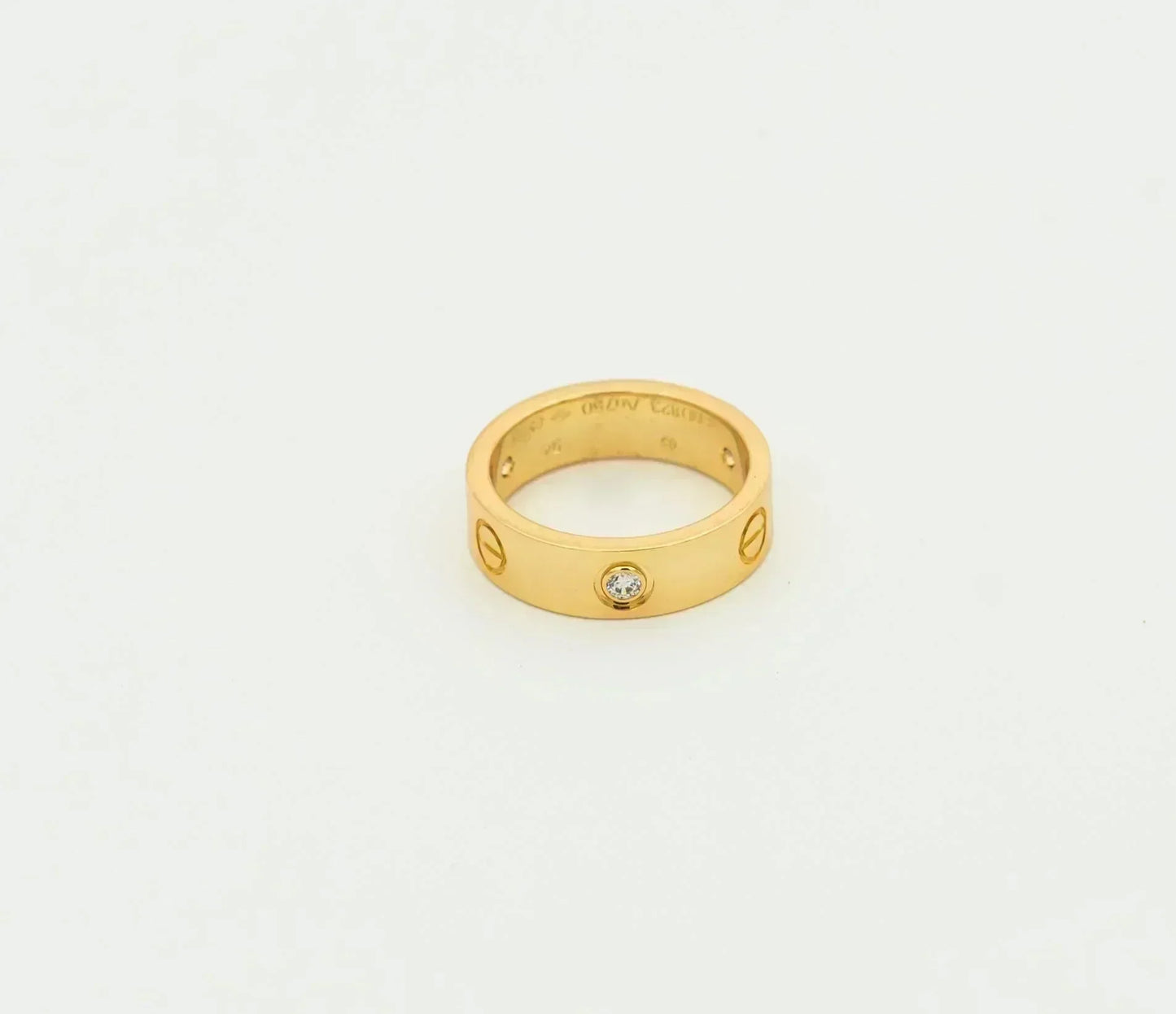 [Glimmer]LOVE RING 5.5MM 3 DIAMONDS GOLD