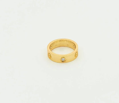 [Glimmer]LOVE RING 5.5MM 3 DIAMONDS GOLD