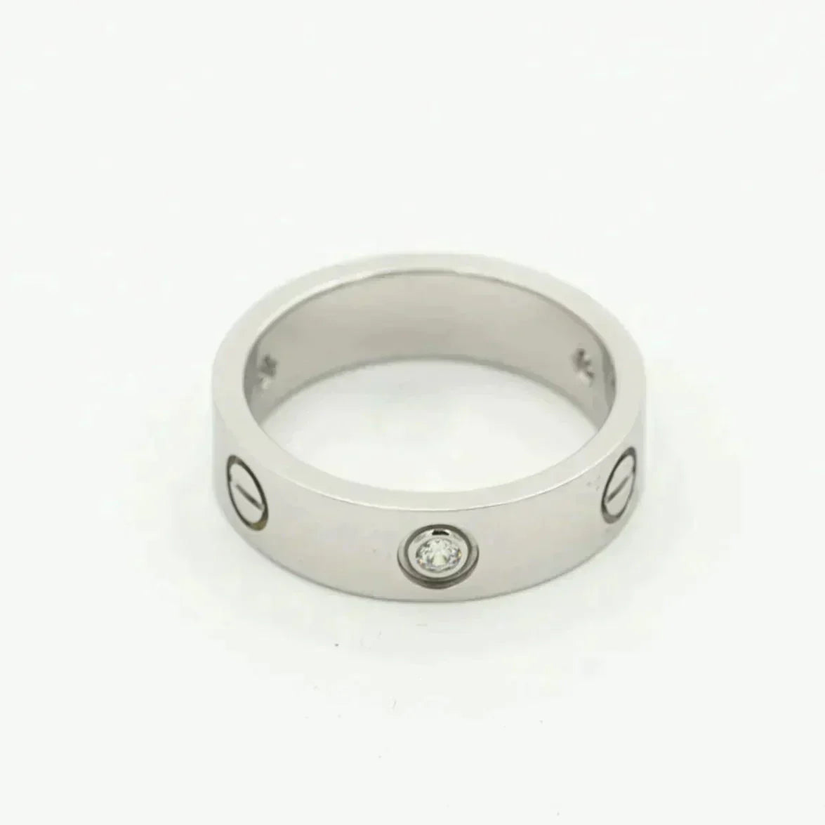 [Glimmer]LOVE RING 5.5MM 3 DIAMONDS SILVER