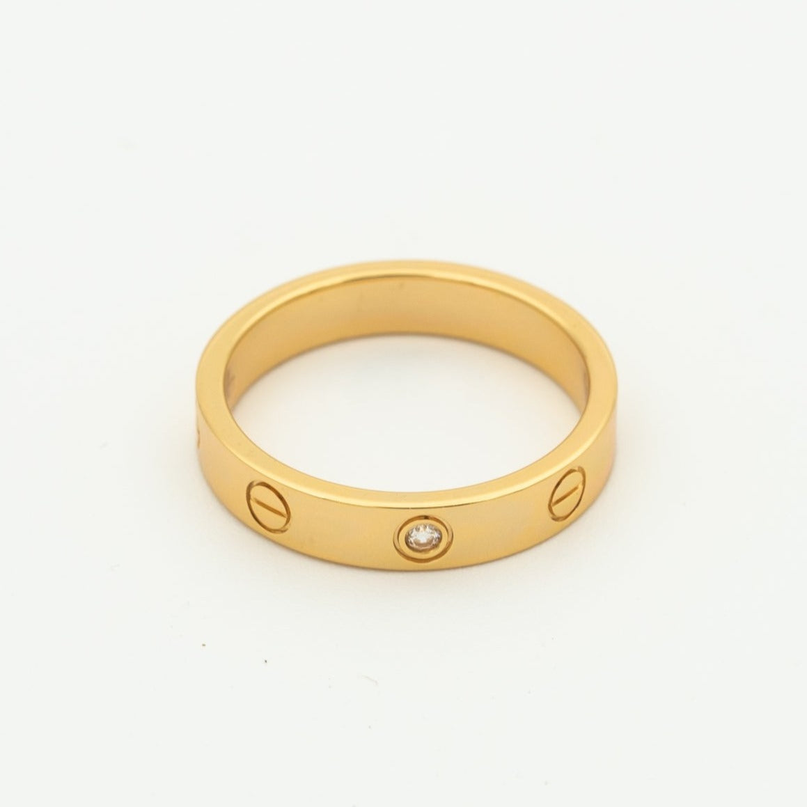 [Glimmer]LOVE RING 4MM 1 DIAMOND PINK GOLD