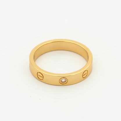 [Glimmer]LOVE RING 4MM 1 DIAMOND PINK GOLD
