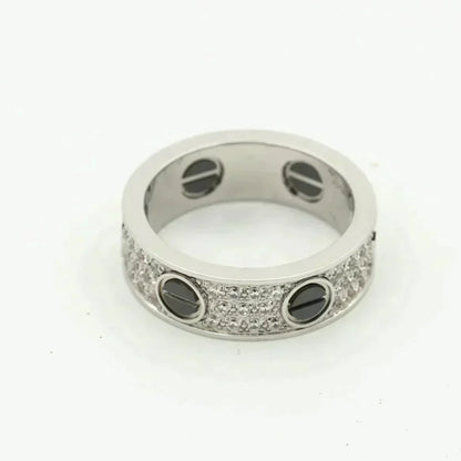 [Glimmer]LOVE RING 5.5MM DIAMONDS PAVED CERAMIC