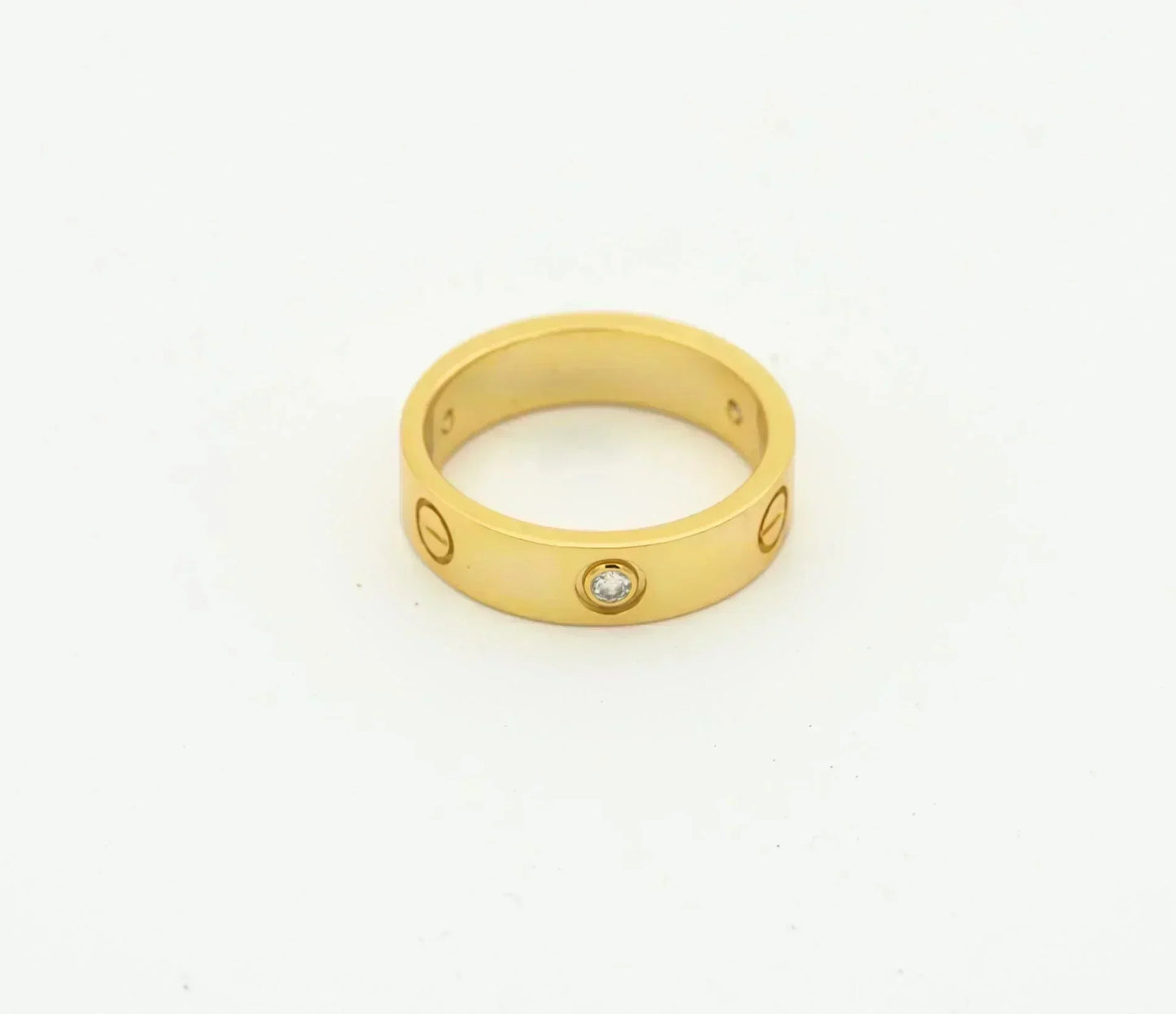 [Glimmer]LOVE RING 4MM 1 DIAMOND GOLD