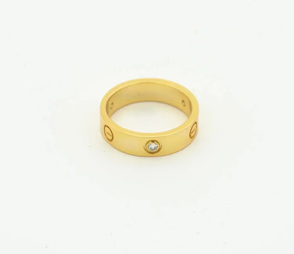 [Glimmer]LOVE RING 4MM 1 DIAMOND GOLD