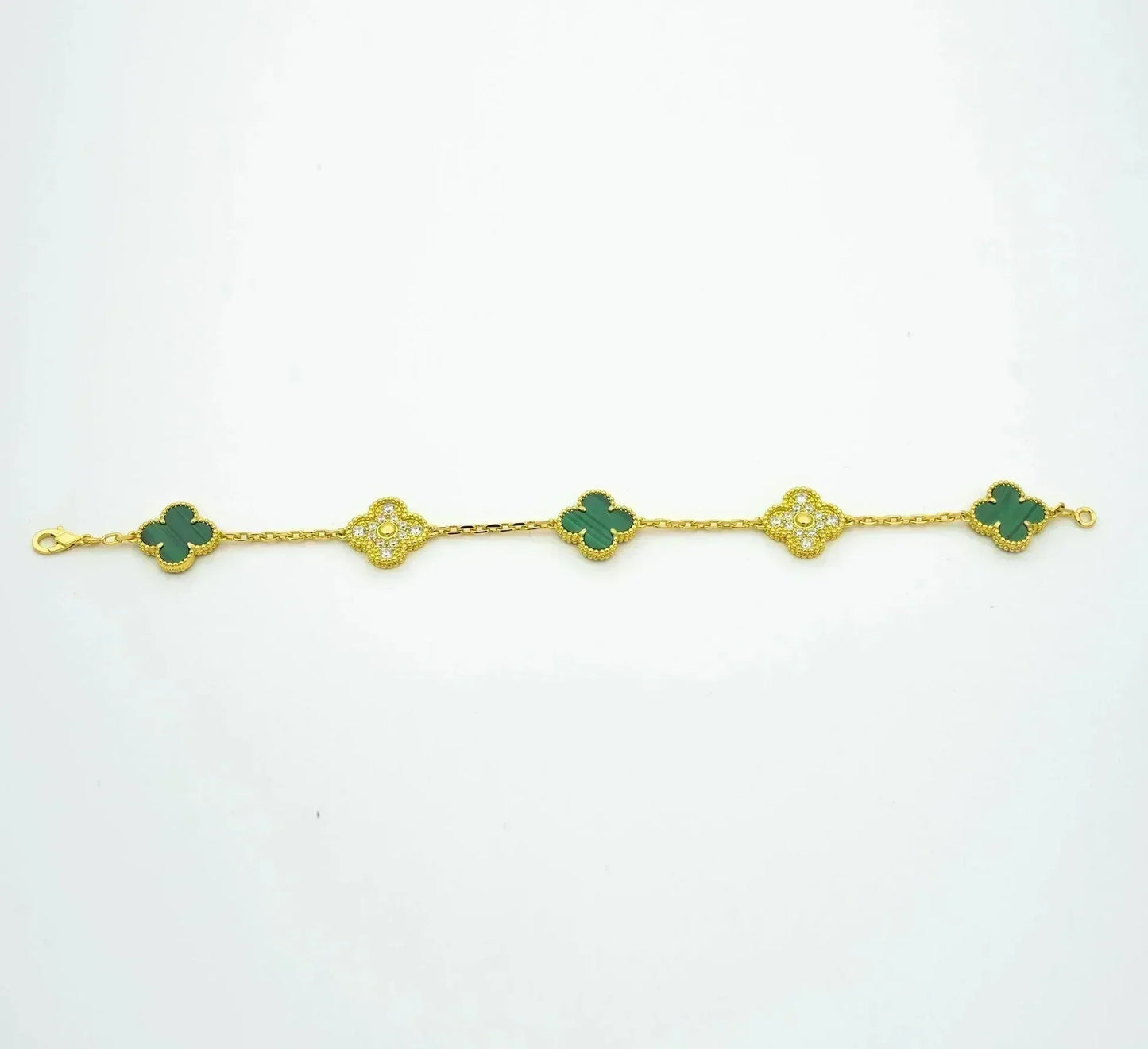 [Glimmer] CLOVER 5 MOTIF MALACHITE BRACELET COLLECTION