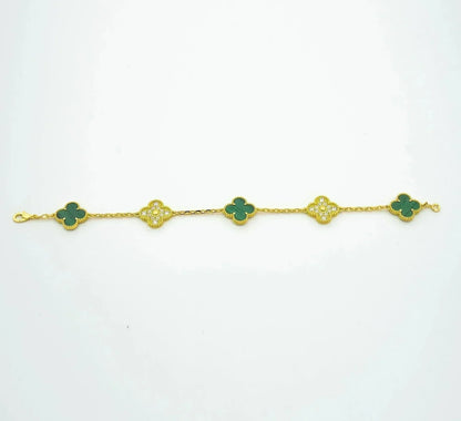 [Glimmer] CLOVER 5 MOTIF MALACHITE BRACELET COLLECTION