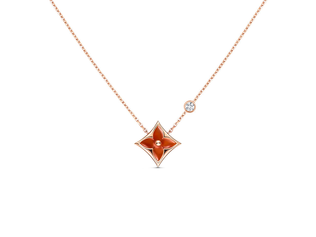 [Glimmer]STAR NECKLACE PINK GOLD 1 DIAMOND
