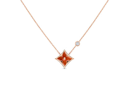 [Glimmer]STAR NECKLACE PINK GOLD 1 DIAMOND