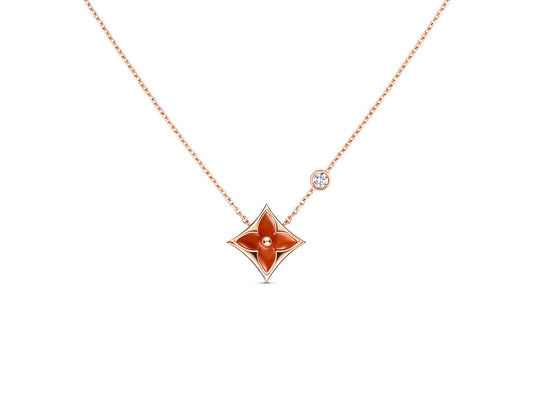 [Glimmer]STAR NECKLACE PINK GOLD 1 DIAMOND