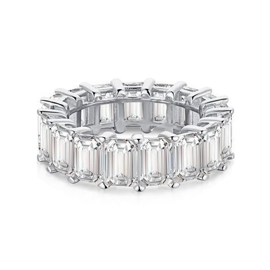 [Glimmer Jewelry]0.75 Carat Elegant Emerald Cut Tennis Ring